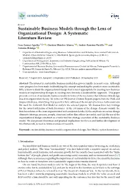 Sustainable Business Models Through the Lens of Organizational Design: a Systematic Literature Review