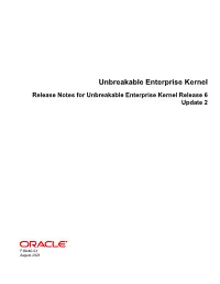 Unbreakable Enterprise Kernel Release Notes for Unbreakable Enterprise Kernel Release 6 Update 2