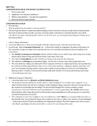 Unit Two Consumer Behaviour and Market Segmentation