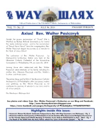 Axios! Rev. Walter Pasicznyk