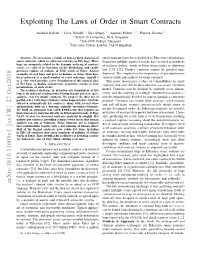 Exploiting the Laws of Order in Smart Contracts