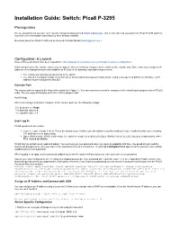 Installation Guide: Switch: Pica8 P-3295