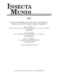 Annotated World Bibliography of Host Plants of the Melon Fly, Bactrocera Cucurbitae (Coquillett) (Diptera: Tephritidae)