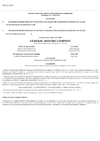 GENERAL MOTORS COMPANY (Exact Name of Registrant As Specified in Its Charter)