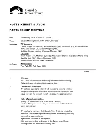 Notes Kennet & Avon Partnership Meeting