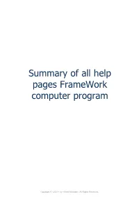 Summary of All Help Pages Framework Computer Program