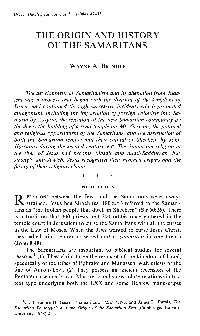 The Origin and History of the Samaritans