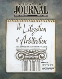 Also Inside: • Mediating on the Internet • Nailing Down Knick and Governmental Takings in La