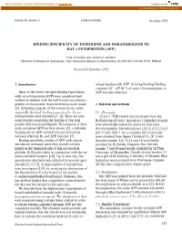 BINDING SPECIFICITY of ESTROGENS and NORANDROGENS to RAT A-FETOPROTEIN (AFP)