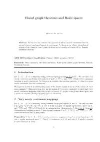 Closed Graph Theorems and Baire Spaces