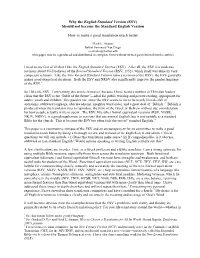 ESV) Should Not Become the Standard English Version