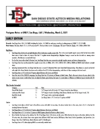 Postgame Notes: at UNLV | San Diego, Calif