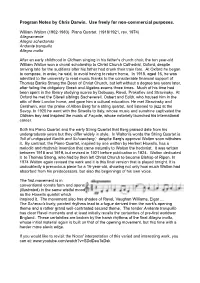 Program Notes by Chris Darwin. Use Freely for Non-Commercial Purposes