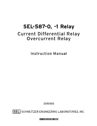 SEL-587 Instruction Manual Is Not Available