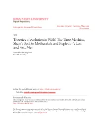 Theories of Evolution in Wells' the Time Machine, Shaw's Back To