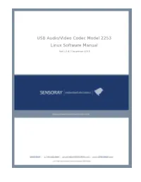 USB Audio/Video Codec Model 2253 Linux Software Manual