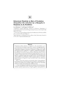 Behavioral Plasticity to Risk of Predation: Oviposition Site Selection by a Mosquito in Response to Its Predators