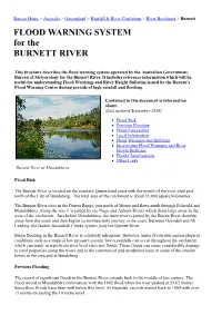 FLOOD WARNING SYSTEM for the BURNETT RIVER
