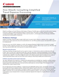 How Hitachi Consulting Simplified Travel Expense Processing