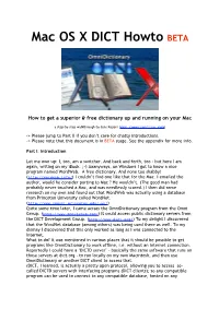 Mac OS X DICT Howto BETA
