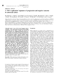 Signature of Progression and Negative Outcome in Colorectal Cancer