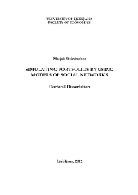 Simulating Portfolios by Using Models of Social Networks