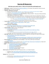 Sources & Resources
