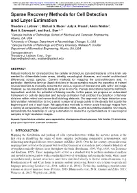 Sparse Recovery Methods for Cell Detection and Layer Estimation Theodore J