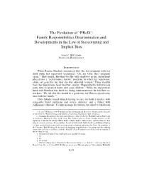 The Evolution of “Fred”: Family Responsibilities Discrimination and Developments in the Law of Stereotyping and Implicit Bias