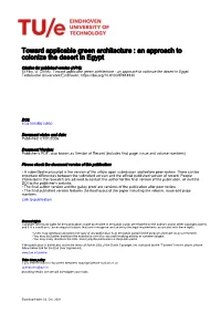 Toward Applicable Green Architecture : an Approach to Colonize the Desert in Egypt