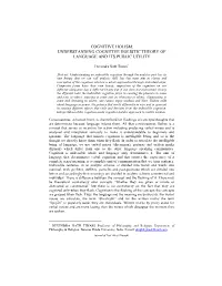 Understanding Cognitive Holistic Theory of Language and Its Public Utility