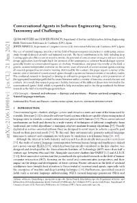 Conversational Agents in Software Engineering: Survey, Taxonomy and Challenges