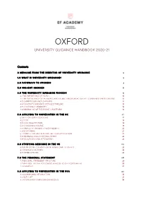 EF Academy Oxford University Guidance Handbook