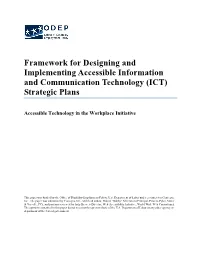 Framework for Designing and Implementing Accessible Information and Communication Technology (ICT) Strategic Plans