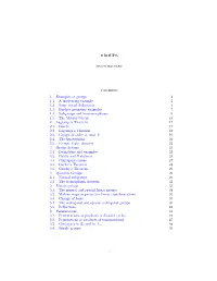 GROUPS Contents 1. Examples of Groups 2 1.1. a Motivating Example