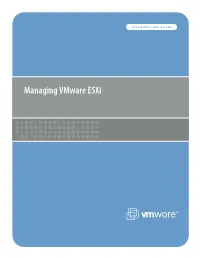 Information Guide for Managing Vmware Esxi : Vmware, Inc