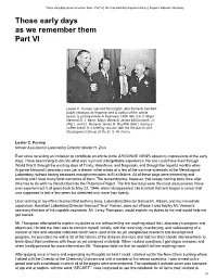 Met Lab & Early Argonne History