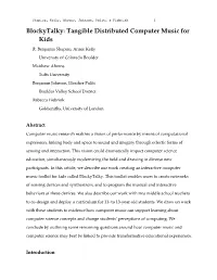 Tangible Distributed Computer Music for Kids