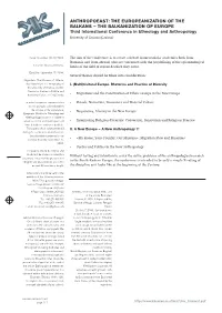 The Balkanization of Europe Third International Conference in Ethnology and Anthropology University of Craiova (Craiova)