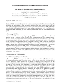 The Impact of the XBRL Environment on Auditing