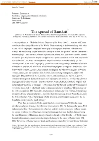 The Spread of Sanskrit* (Published In: from Turfan to Ajanta
