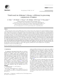 Visual Search in Alzheimer's Disease: a Deficiency in Processing