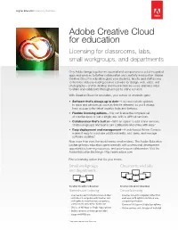 Adobe Creative Cloud for Education Licensing for Classrooms, Labs, Small Workgroups, and Departments
