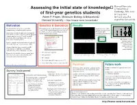 Assessing the Initial State of Knowledge of First-Year Genetics
