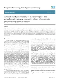 Evaluation of Genotoxicity of Monocrotophos and Quinalphos In