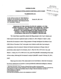 In Re Application of the FBI for an Order Requiring the Production Of