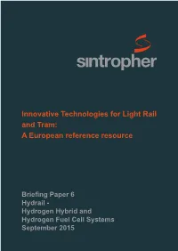 Innovative Technologies for Light Rail and Tram: a European Reference Resource
