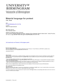 Material Language for Protest Cran, Rona