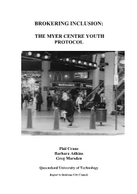 Myer Centre Youth Protocol Report