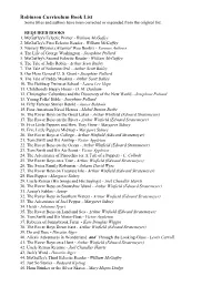 Robinson Curriculum Book List Some Titles and Authors Have Been Corrected Or Expanded from the Original List